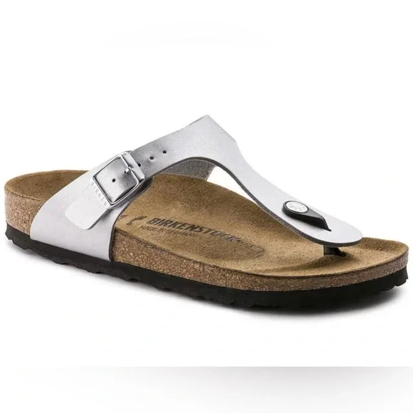 Birkenstock Gizeh BS Silver Thong Sandals EU 36 US Women’s 5 Regular Fit NWT - Picture 4 of 14